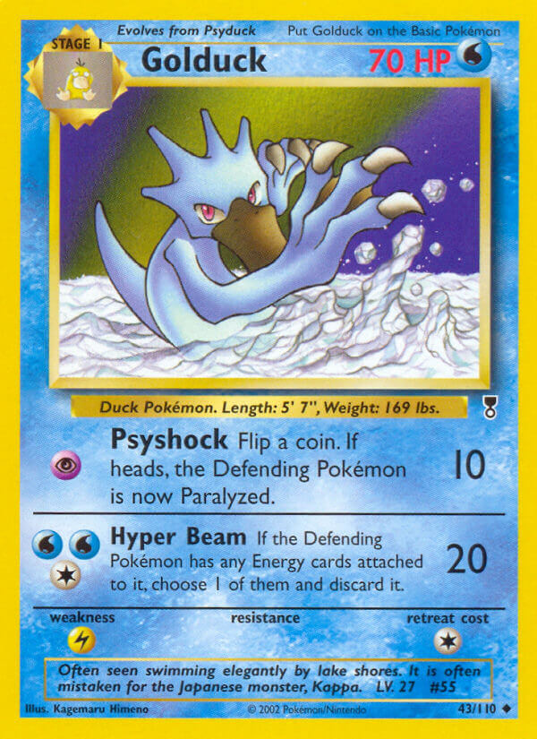 Golduck⁣ - Legendary Collection⁣ (Uncommon)⁣ [43] English / Played / Reverse-Holo Normal