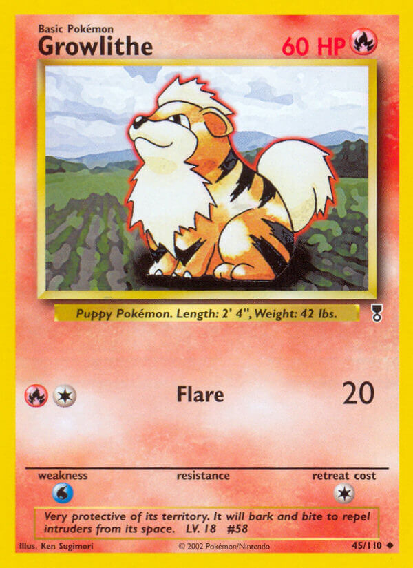 Growlithe⁣ - Legendary Collection⁣ (Uncommon)⁣ [45] English / Excellent / Reverse-Holo Normal