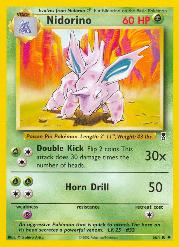 Nidorino⁣ - Legendary Collection⁣ (Uncommon)⁣ [56] English / Light Played / Reverse-Holo Normal