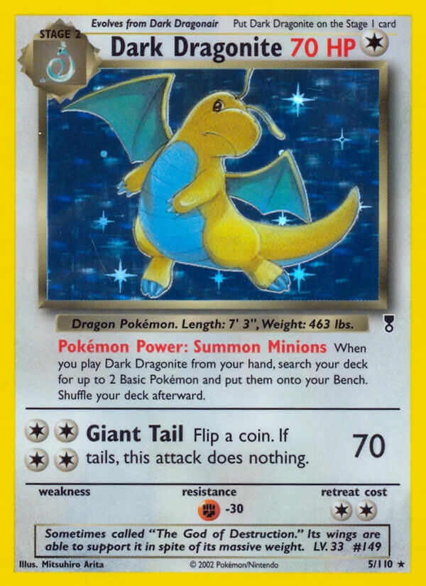 Dark Dragonite⁣ - Legendary Collection⁣ (Holo Rare)⁣ [5] English / Played / Reverse-Holo Normal