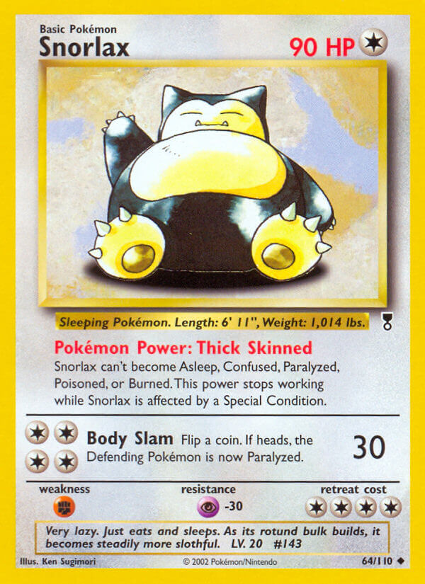 Snorlax⁣ - Legendary Collection⁣ (Uncommon)⁣ [64] English / Good / Reverse-Holo Normal