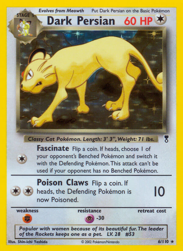 Dark Persian⁣ - Legendary Collection⁣ (Holo Rare)⁣ [6] English / Poor / Reverse-Holo Normal