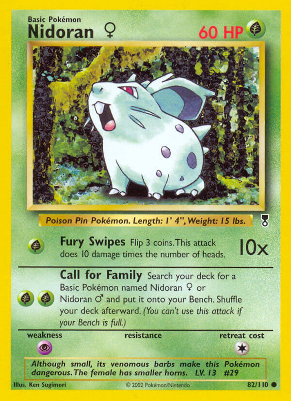 Nidoran ♀⁣ - Legendary Collection⁣ (Common)⁣ [82] English / Poor / Reverse-Holo Normal