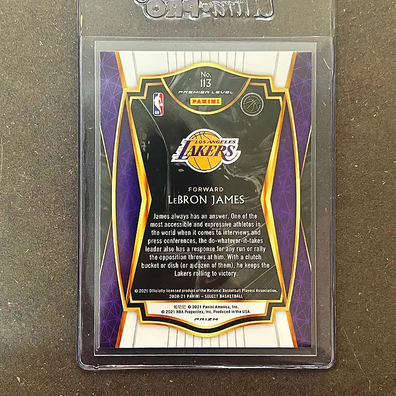 LeBron James - Premier Level #113 2020-21 Silver Prizm Sportssamleobjekter Panini 