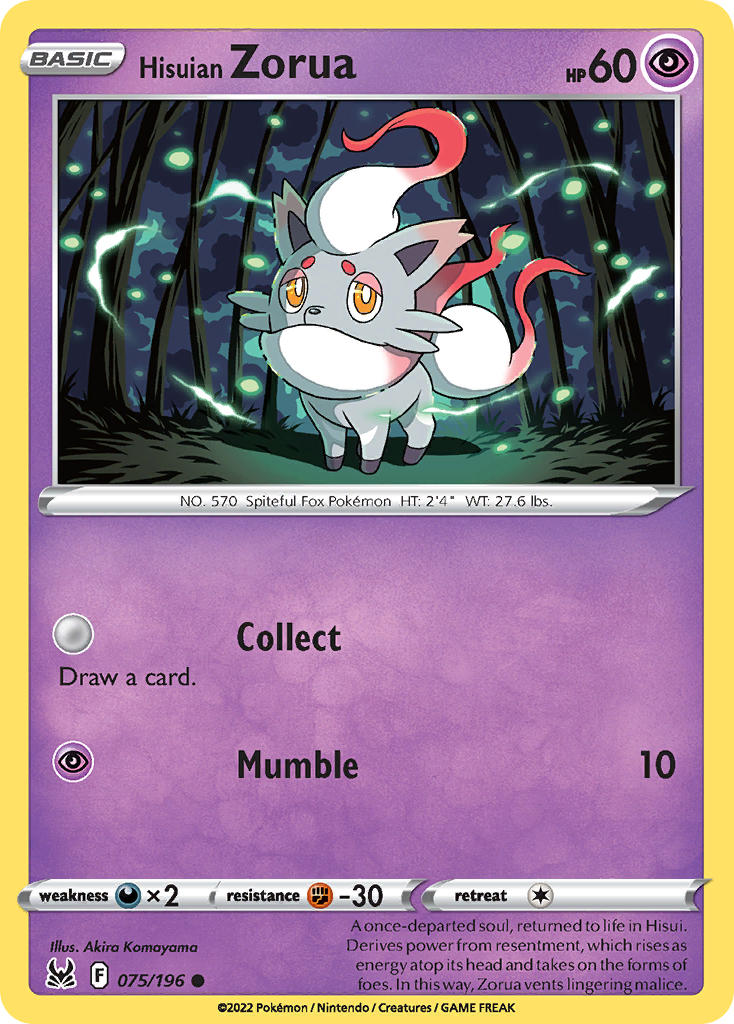 Hisuian Zorua - Lost Origin (Common) [LOR-075] English / Near Mint / Normal