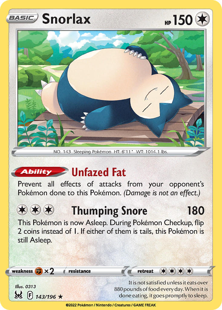 Snorlax - Lost Origin (Holo Rare) [LOR-143] English / Near Mint / Normal