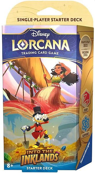 Lorcana TCG: Set 3 - Into the Inklands - Starter Deck: Ruby/Sapphire (Moana & Scrooge McDuck)