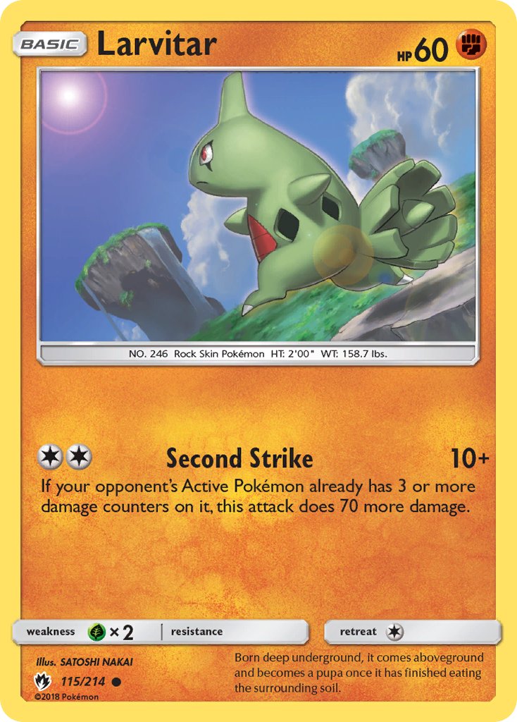 Larvitar - Lost Thunder (Common) [LOT-115] English / Near Mint / Normal