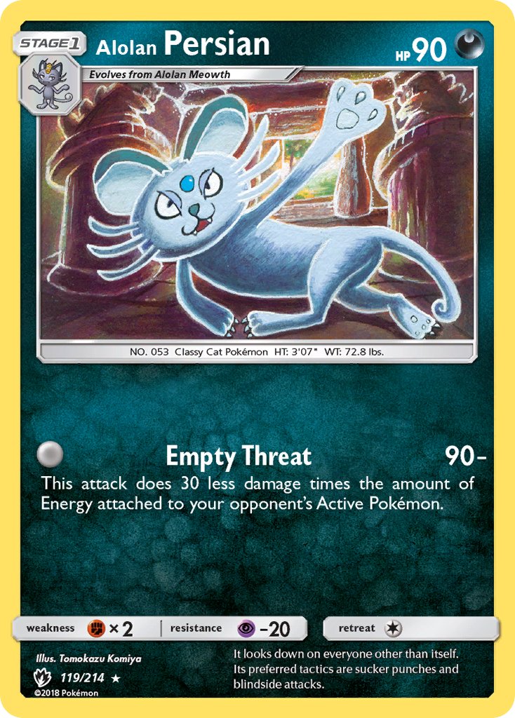 Alolan Persian - Lost Thunder (Rare) [LOT-119] English / Near Mint / Normal