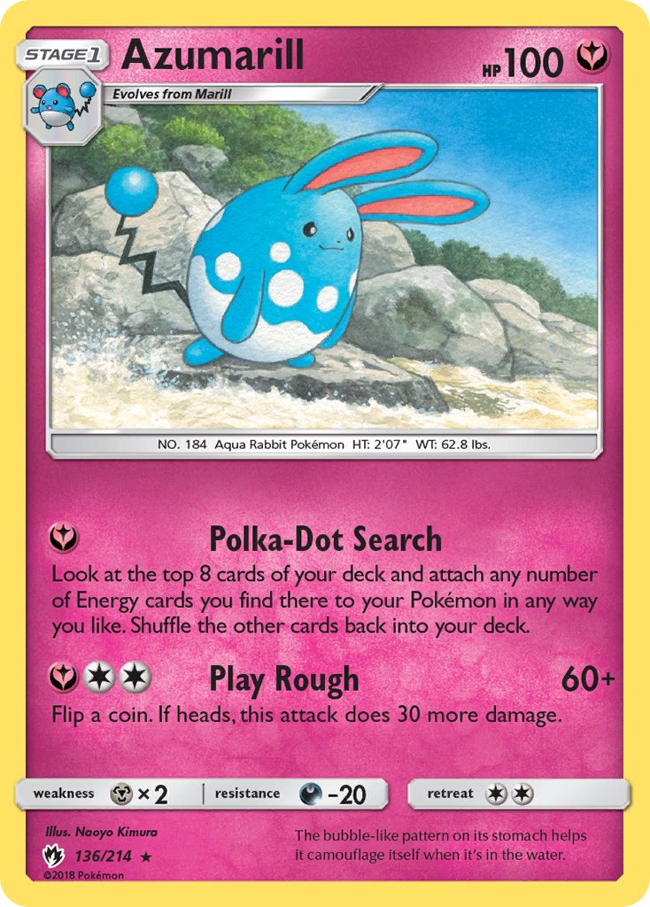 Azumarill - Lost Thunder (Rare) [LOT-136] English / Near Mint / Normal