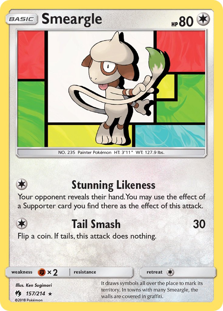 Smeargle - Lost Thunder (Rare) [LOT-157] English / Near Mint / Normal