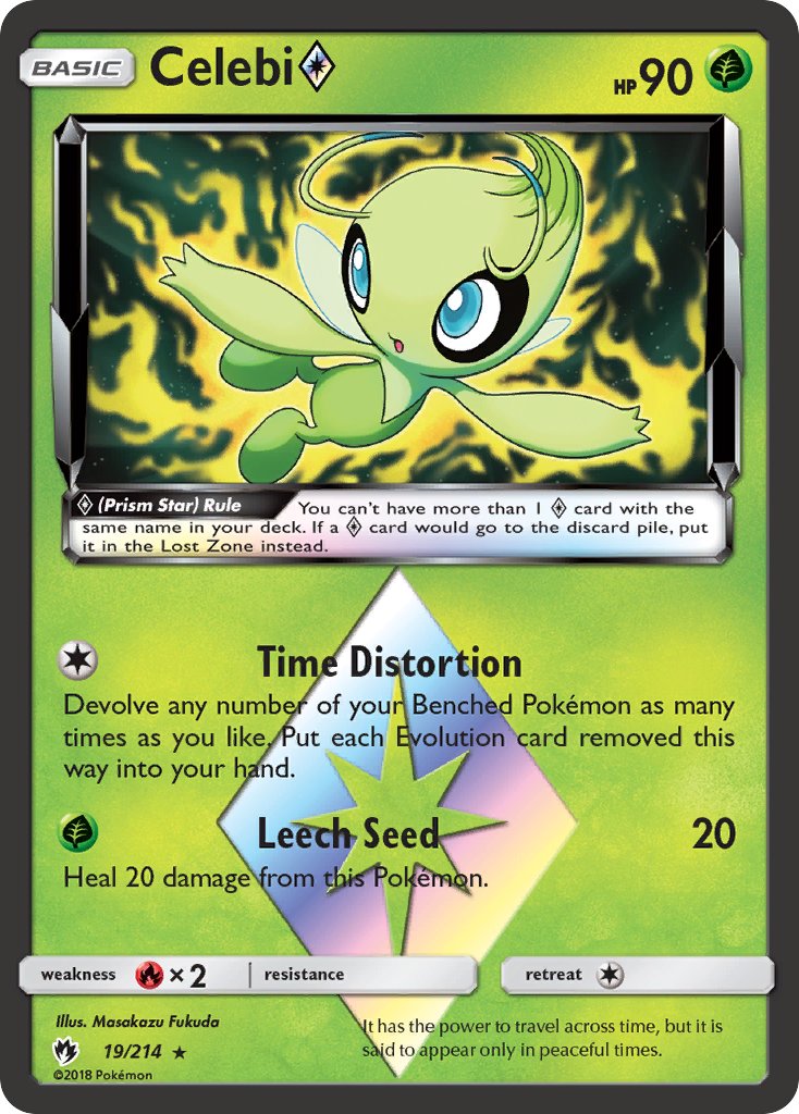 Celebi Lost Thunder Holo Rare Kortspil