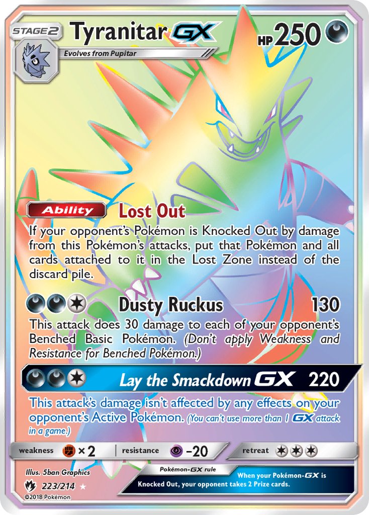 Tyranitar GX - Lost Thunder (Secret Rare) [LOT-223] English / Near Mint / Normal