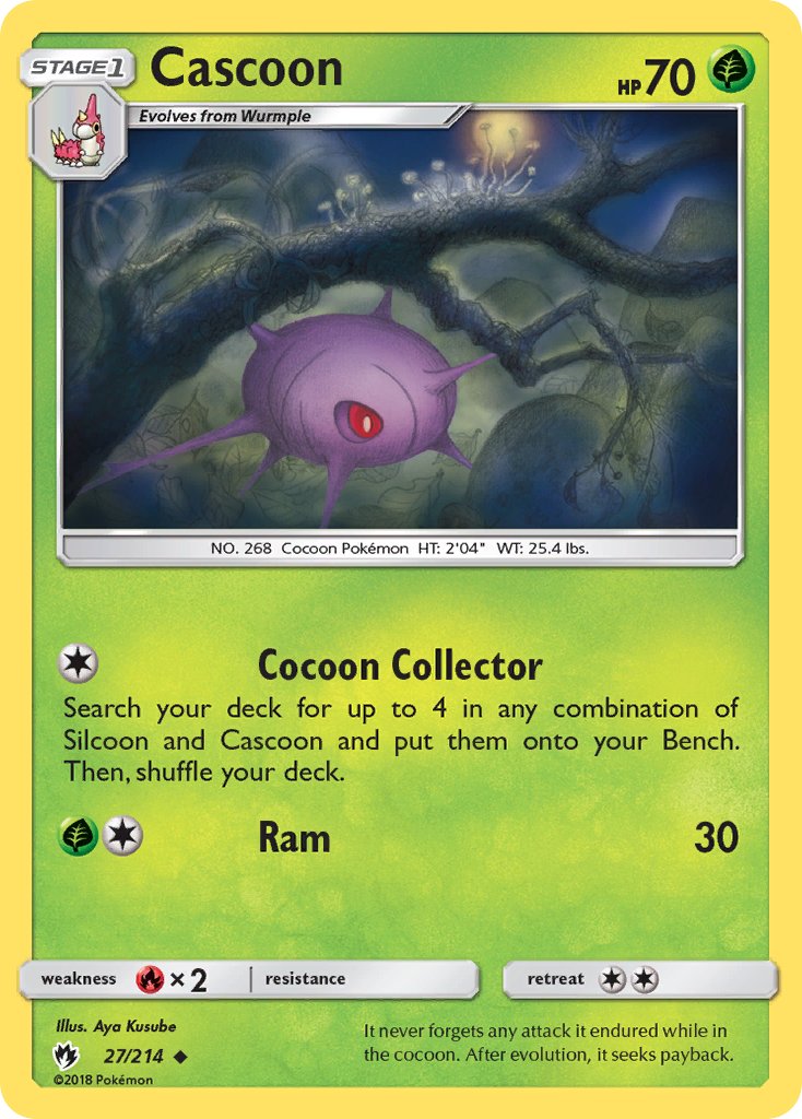 Cascoon - Lost Thunder (Uncommon) [LOT-27] English / Near Mint / Normal