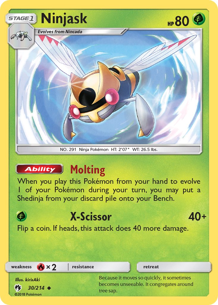 Ninjask - Lost Thunder (Uncommon) [LOT-30] English / Near Mint / Normal