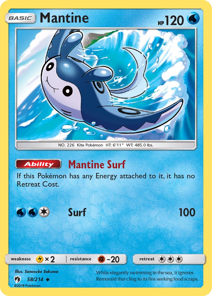 Mantine - Lost Thunder (Uncommon) [LOT-58] English / Near Mint / Normal