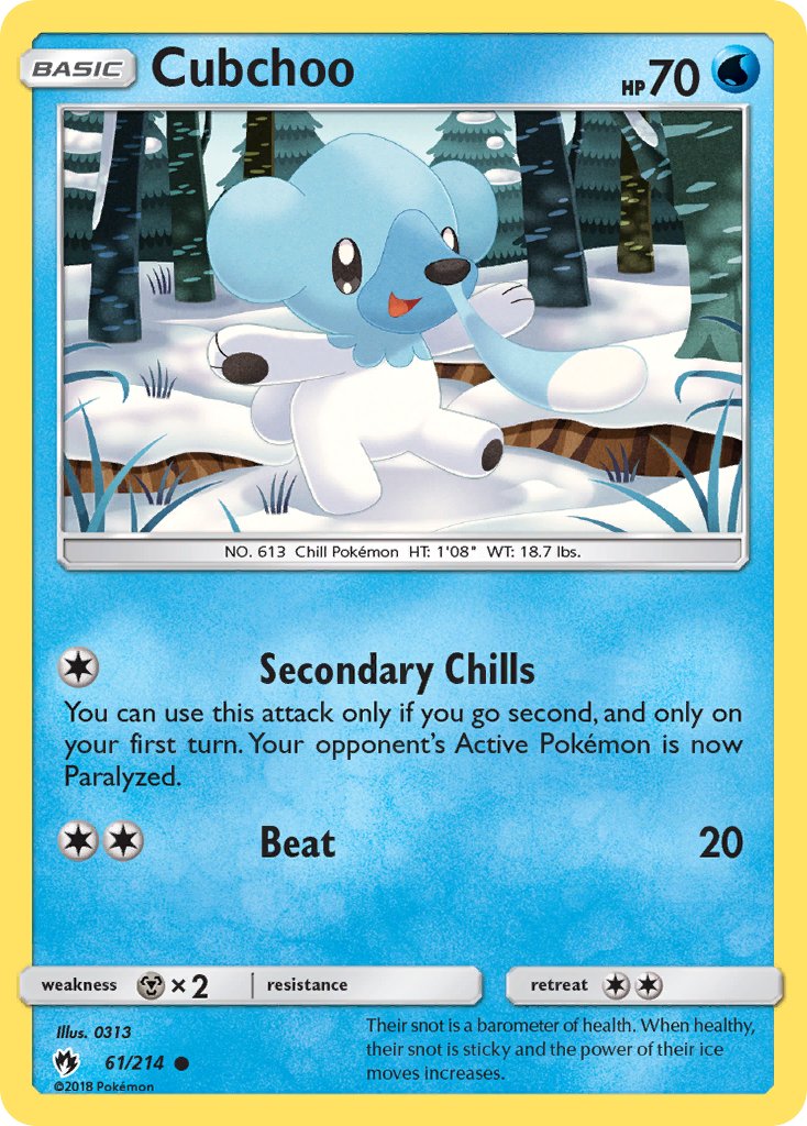 Cubchoo - Lost Thunder (Common) [LOT-61] English / Near Mint / Reverse-Holo Normal