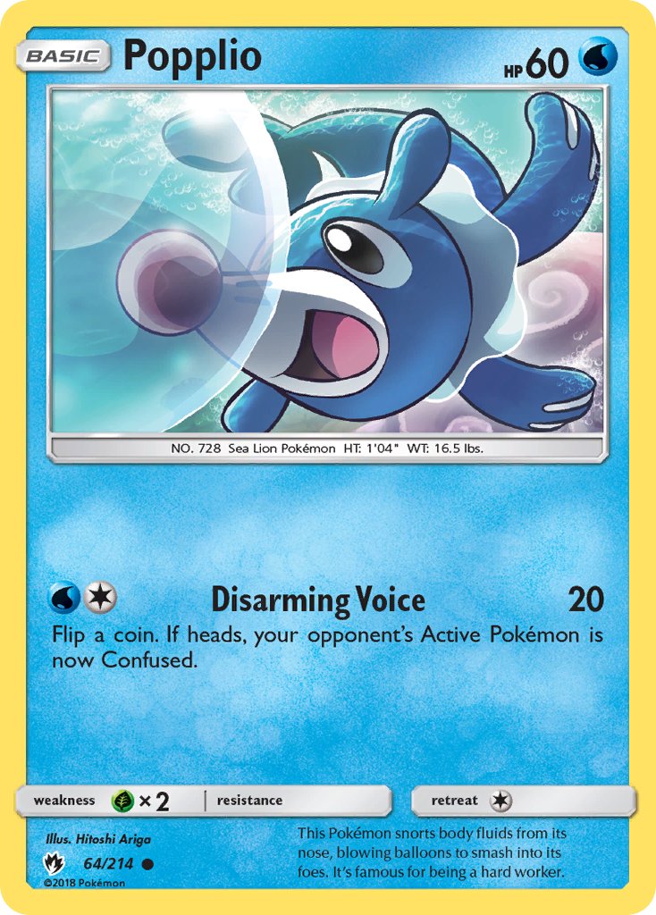 Popplio - Lost Thunder (Common) [LOT-64] English / Near Mint / Normal