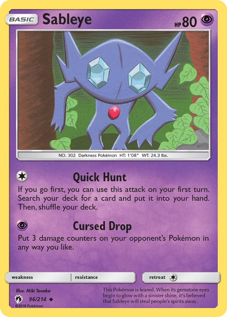 Sableye - Lost Thunder (Uncommon) [LOT-96] English / Near Mint / Normal