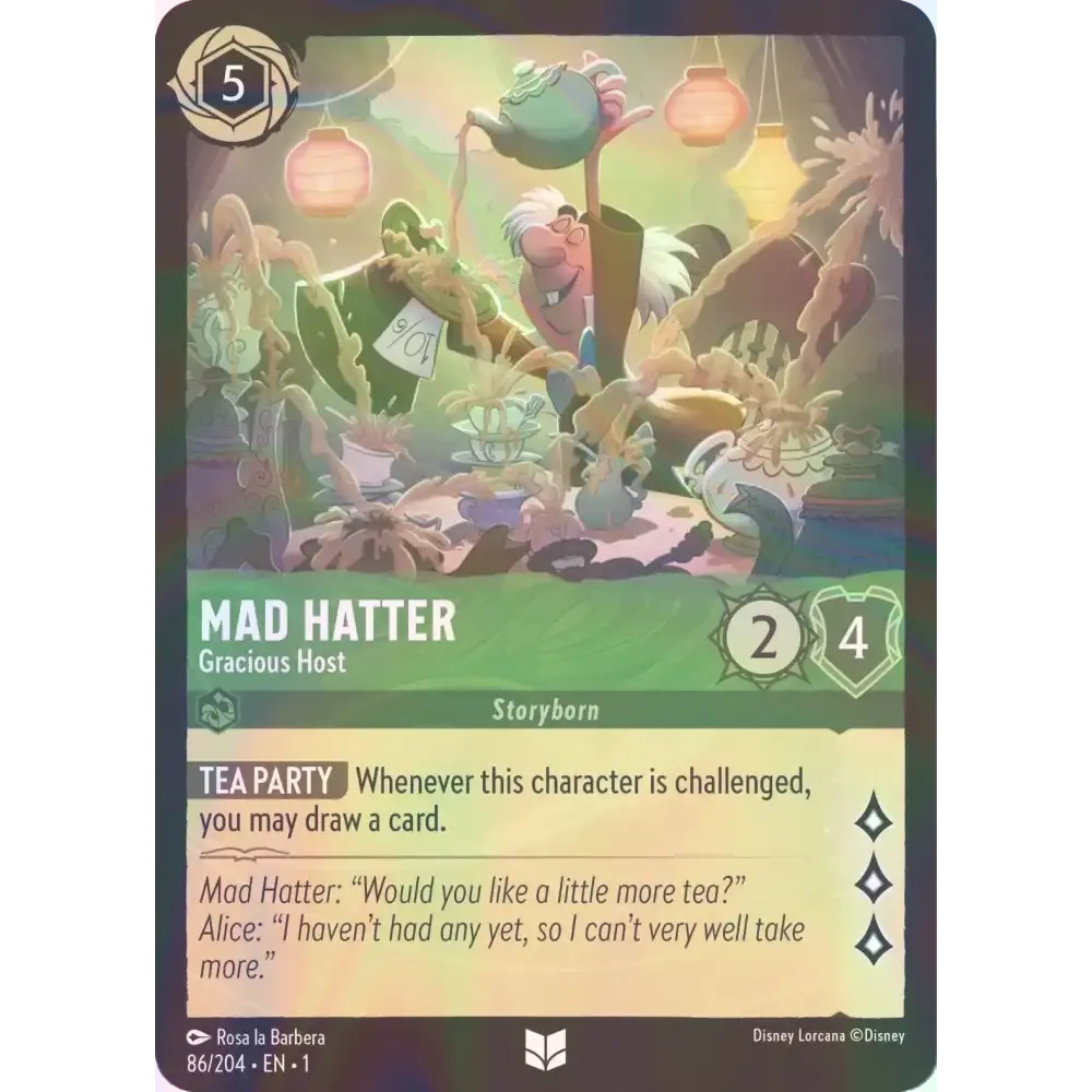 Mad Hatter - Gracious Host - Foil (Uncommon) - 86/204