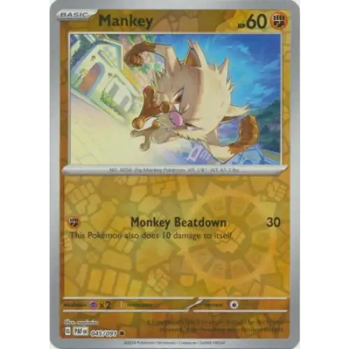 Mankey - Reverse - 045/091 - Enkeltkort