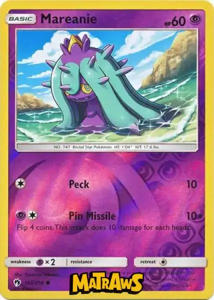 Mareanie - Reverse - 105/214 Enkeltkort Lost Thunder 