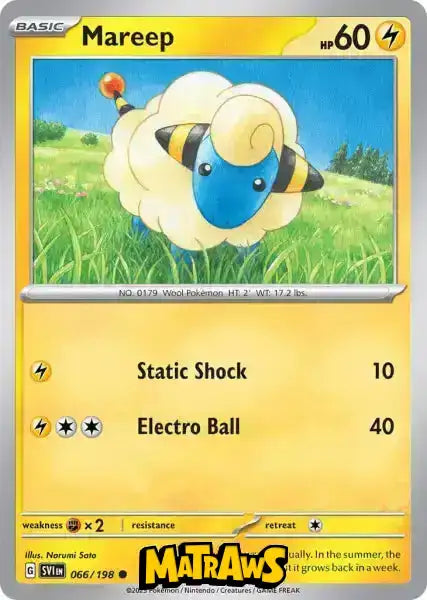 Mareep - 066/198 Enkeltkort Scarlet & Violet Base Set 