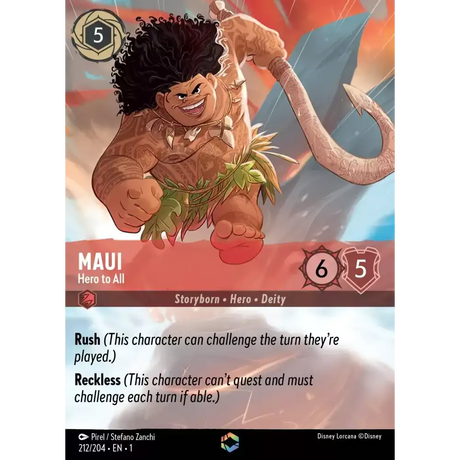 Maui - Hero to All (Enchanted) - 212/204 - Disney Lorcana