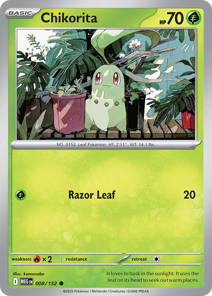Chikorita - Mega Evolution (Common) [MEG-008] English / Near Mint / Reverse-Holo Normal