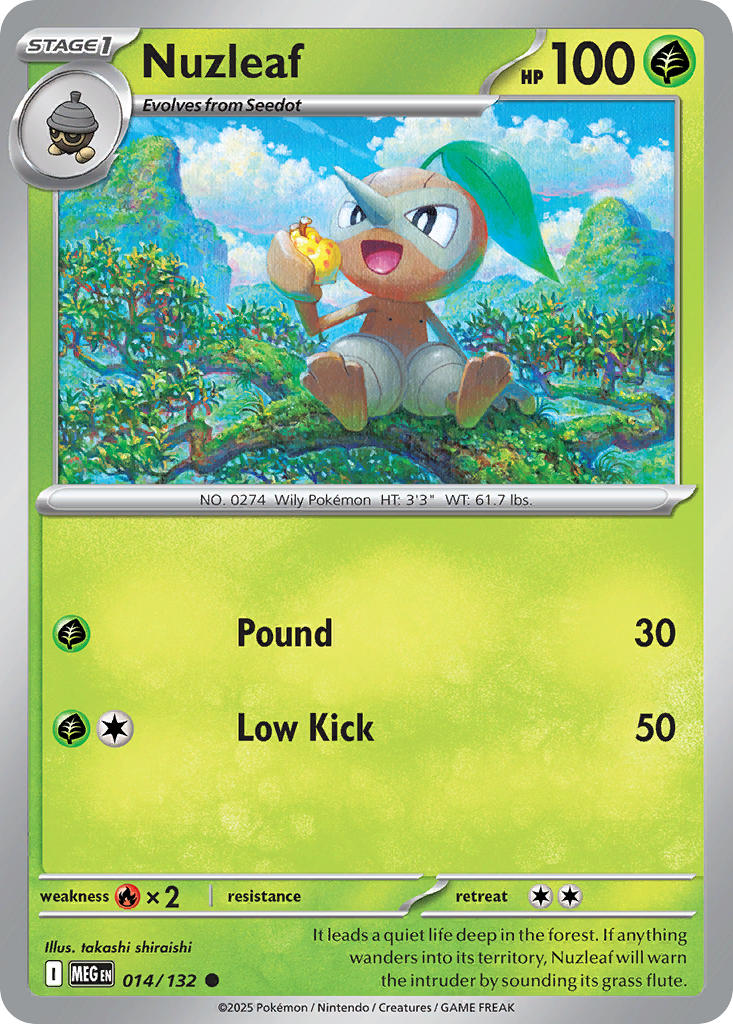 Nuzleaf - Mega Evolution (Common) [MEG-014] English / Near Mint / Reverse-Holo Normal