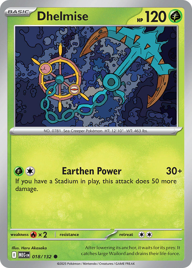 Dhelmise - Mega Evolution (Common) [MEG-018] English / Near Mint / Reverse-Holo Normal