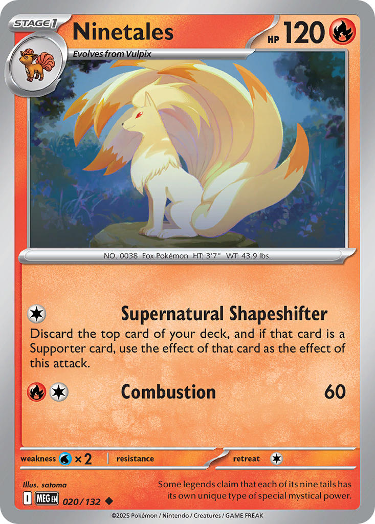 Ninetales - Mega Evolution (Uncommon) [MEG-020] English / Near Mint / Reverse-Holo Normal