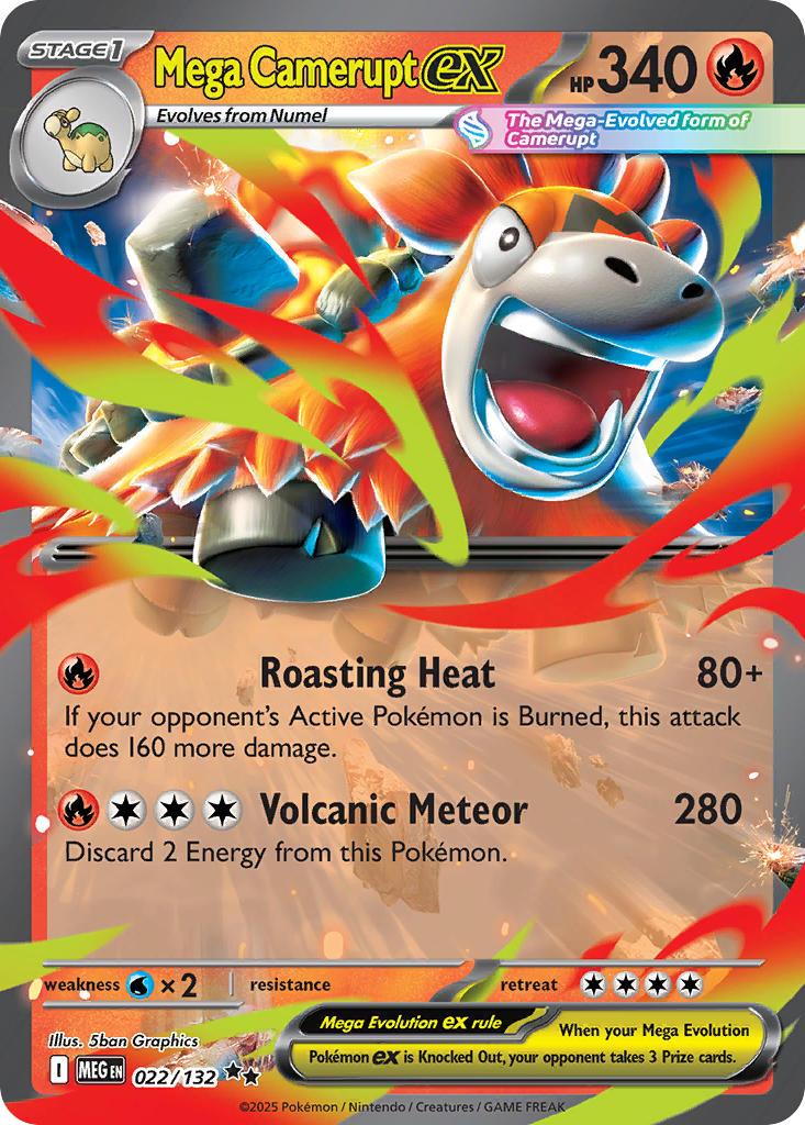 Mega Camerupt ex - Mega Evolution (Double Rare) [MEG-022] English / Near Mint / Normal