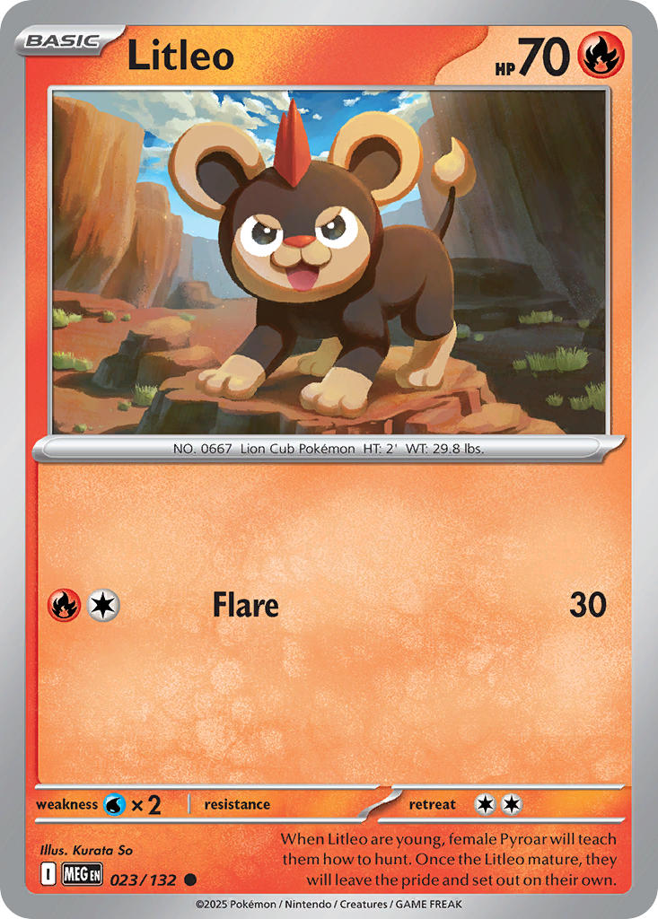 Litleo - Mega Evolution (Common) [MEG-023] English / Near Mint / Reverse-Holo Normal