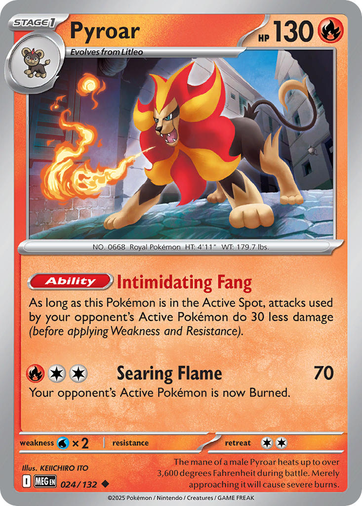 Pyroar - Mega Evolution (Uncommon) [MEG-024] English / Near Mint / Reverse-Holo Normal