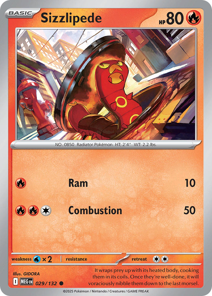 Sizzlipede - Mega Evolution (Common) [MEG-029] English / Near Mint / Reverse-Holo Normal