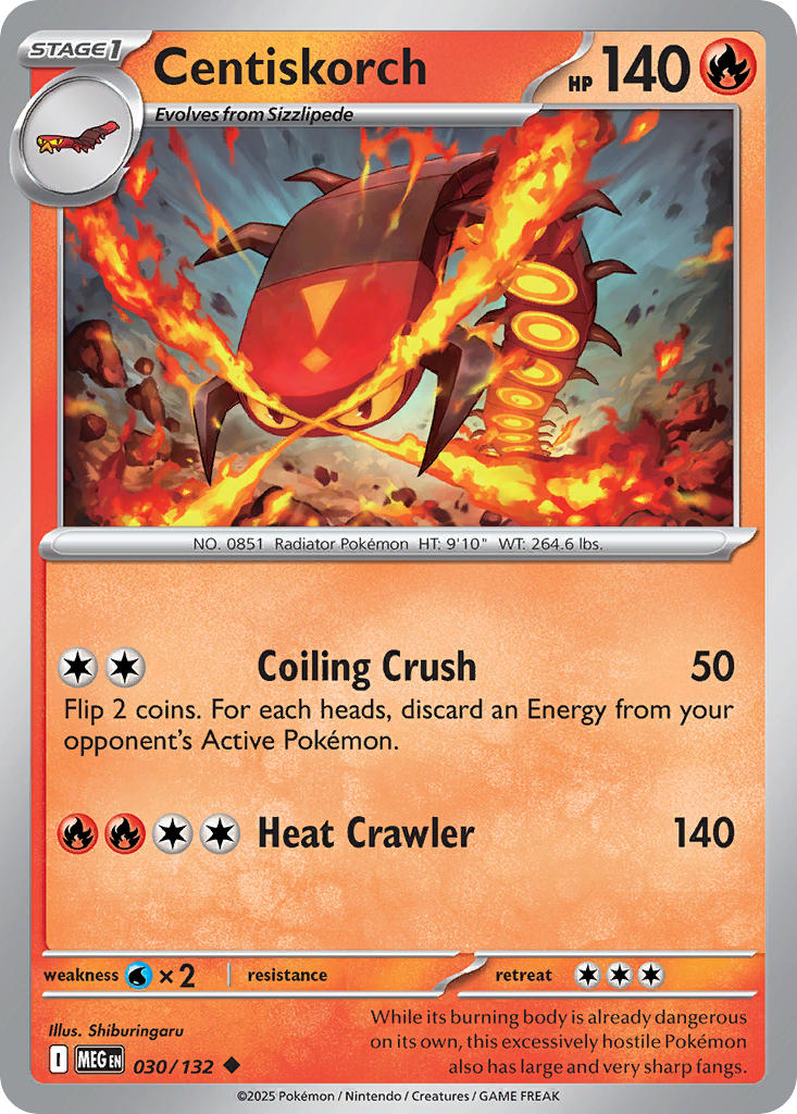 Centiskorch - Mega Evolution (Uncommon) [MEG-030] English / Near Mint / Reverse-Holo Normal