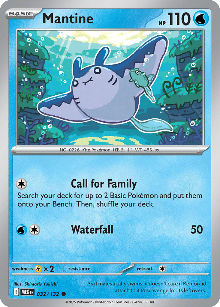 Mantine - Mega Evolution (Common) [MEG-032] English / Near Mint / Reverse-Holo Normal
