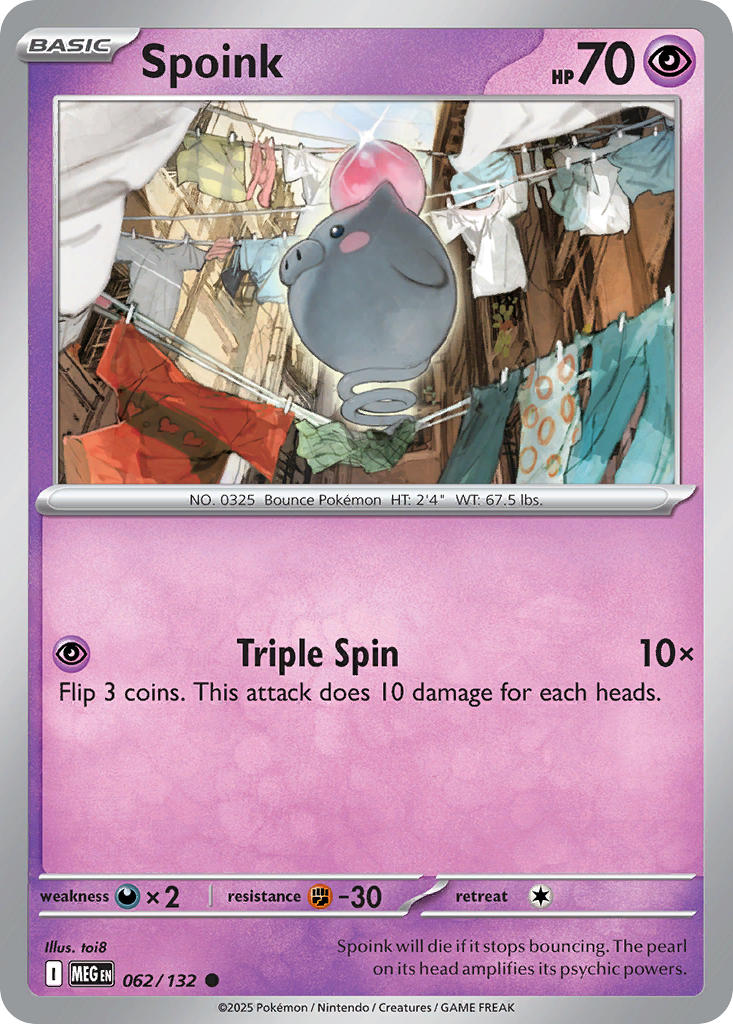 Spoink - Mega Evolution (Common) [MEG-062] English / Near Mint / Reverse-Holo Normal