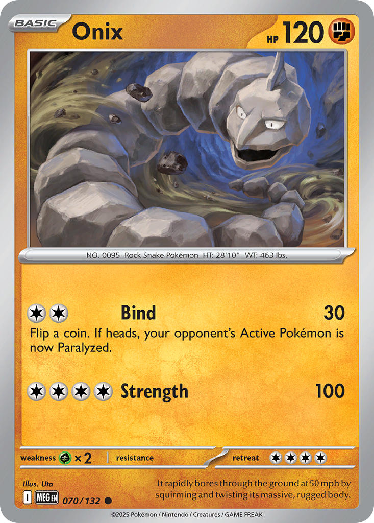 Onix - Mega Evolution (Common) [MEG-070] English / Near Mint / Reverse-Holo Normal