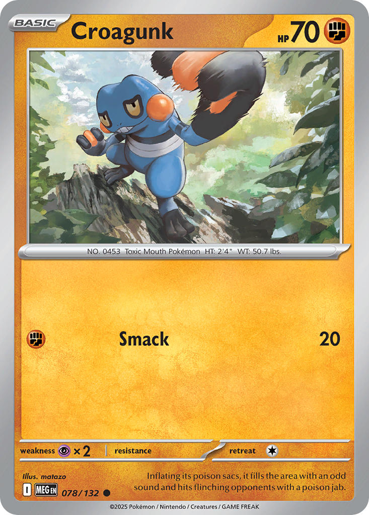 Croagunk - Mega Evolution (Common) [MEG-078] English / Near Mint / Reverse-Holo Normal