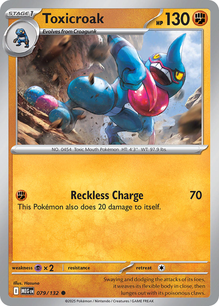 Toxicroak - Mega Evolution (Common) [MEG-079] English / Near Mint / Reverse-Holo Normal