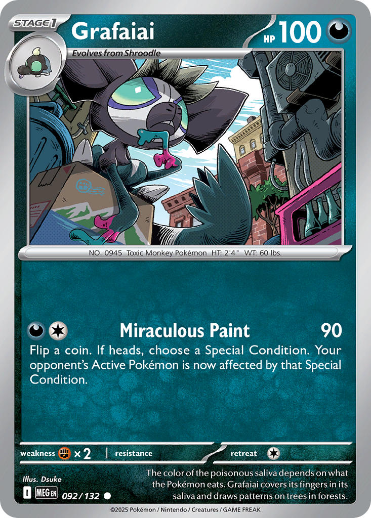 Grafaiai - Mega Evolution (Common) [MEG-092] English / Near Mint / Reverse-Holo Normal