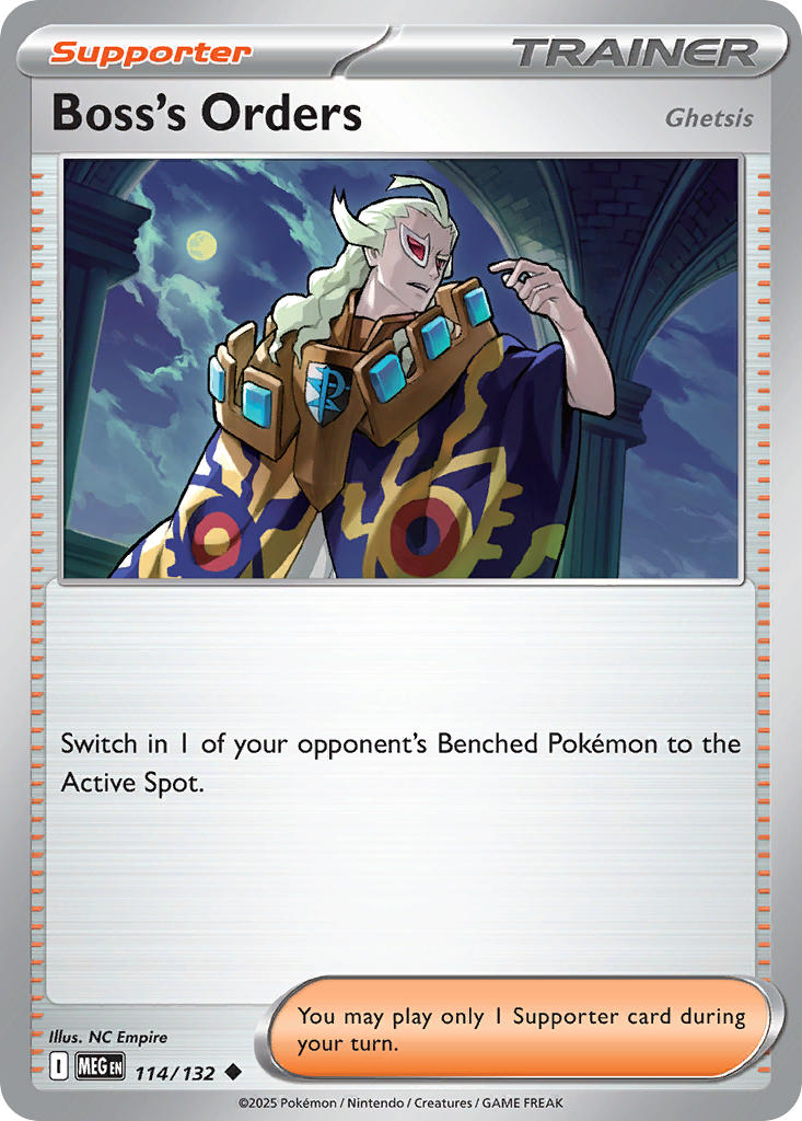 Boss's Orders - Ghetsis - Mega Evolution (Uncommon) [MEG-114] English / Near Mint / Reverse-Holo Normal
