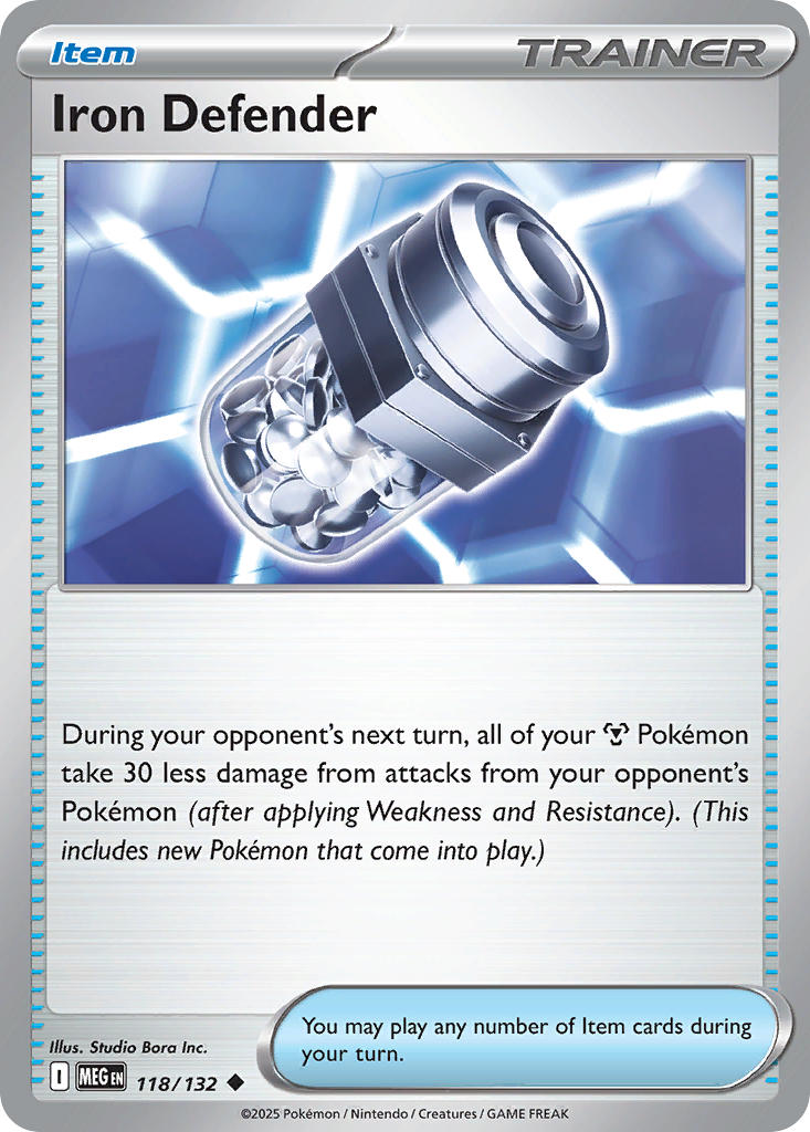 Iron Defender - Mega Evolution (Uncommon) [MEG-118] English / Near Mint / Reverse-Holo Normal