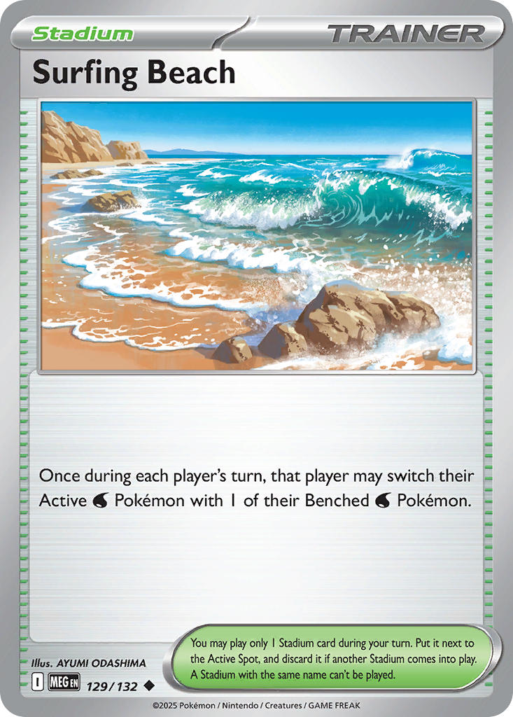 Surfing Beach - Mega Evolution (Uncommon) [MEG-129] English / Near Mint / Reverse-Holo Normal
