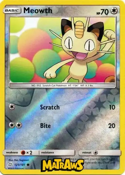 Meowth - Reverse - 125/181 Enkeltkort Team Up 