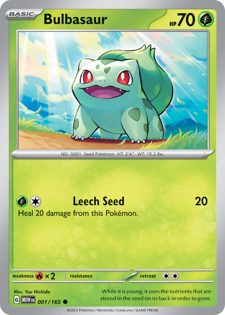 Bulbasaur⁣ - 151⁣ (Common)⁣ [001] English / Near Mint / Reverse-Holo Normal