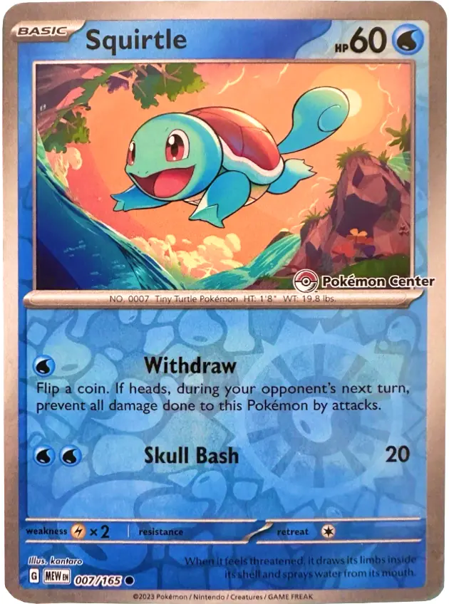 Squirtle - 151 (Pokémon Center Promo) [007] Kortspil