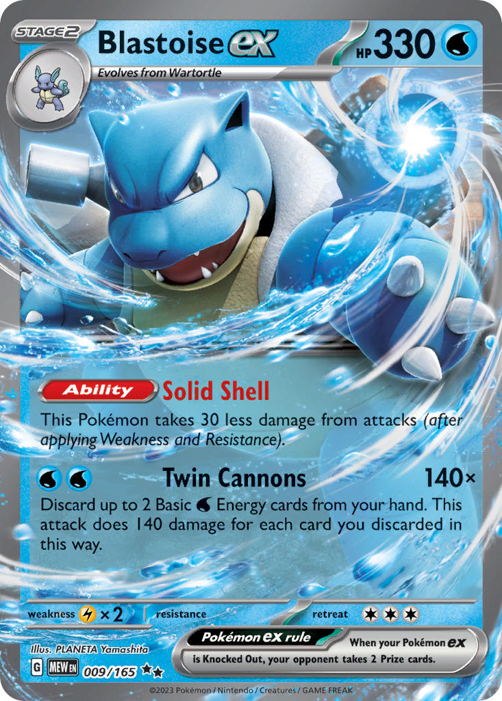 Blastoise ex⁣ - 151⁣ (Double Rare)⁣ [009] English / Near Mint / Normal